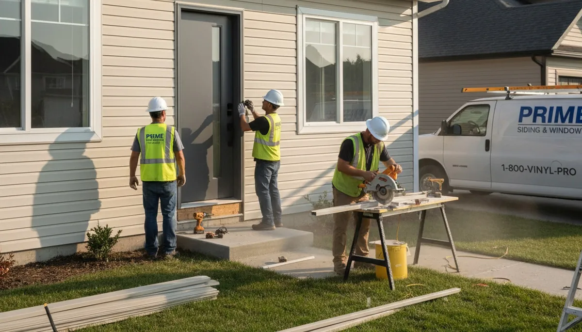 Professional exterior door installation by vinyl siding experts in Medford, MA home exterior
