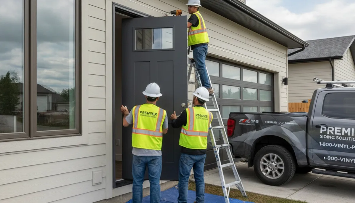 Professional exterior door installation by vinyl siding experts in Medford, MA homes