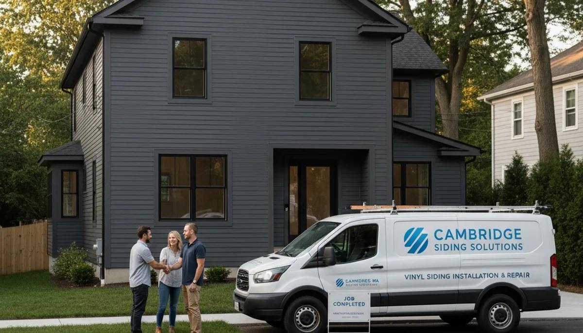 Professional vinyl siding installation on home exterior in Medford MA